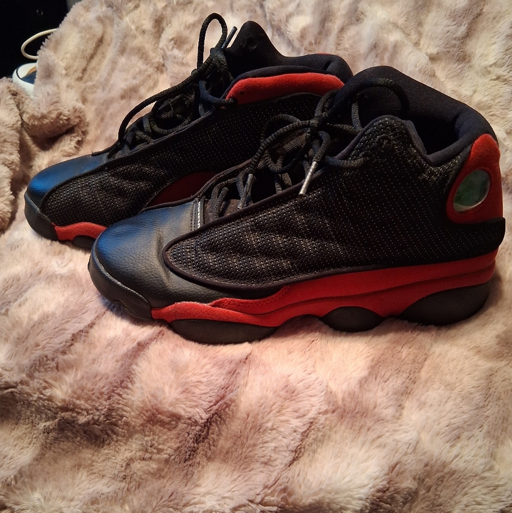 Jordan Black and Red Basketball Sneakers